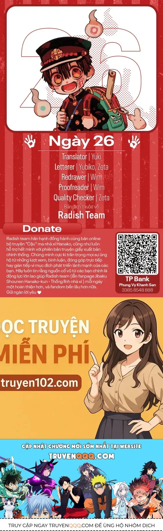 Hanako-kun sau giờ học Chap 26 - Next Chap 25