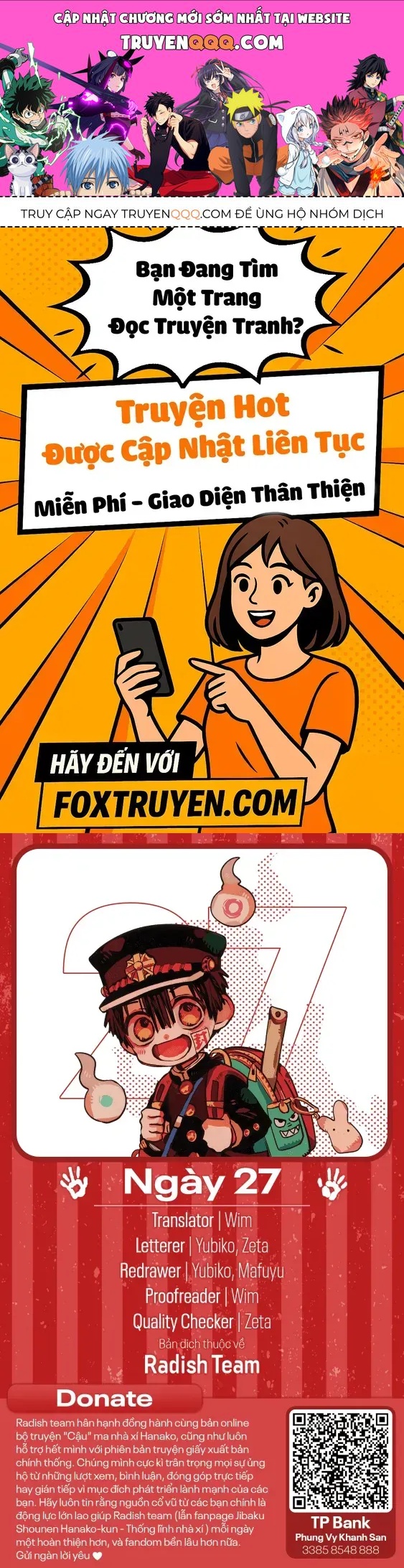 Hanako-kun sau giờ học Chap 27 - Next Chap 26