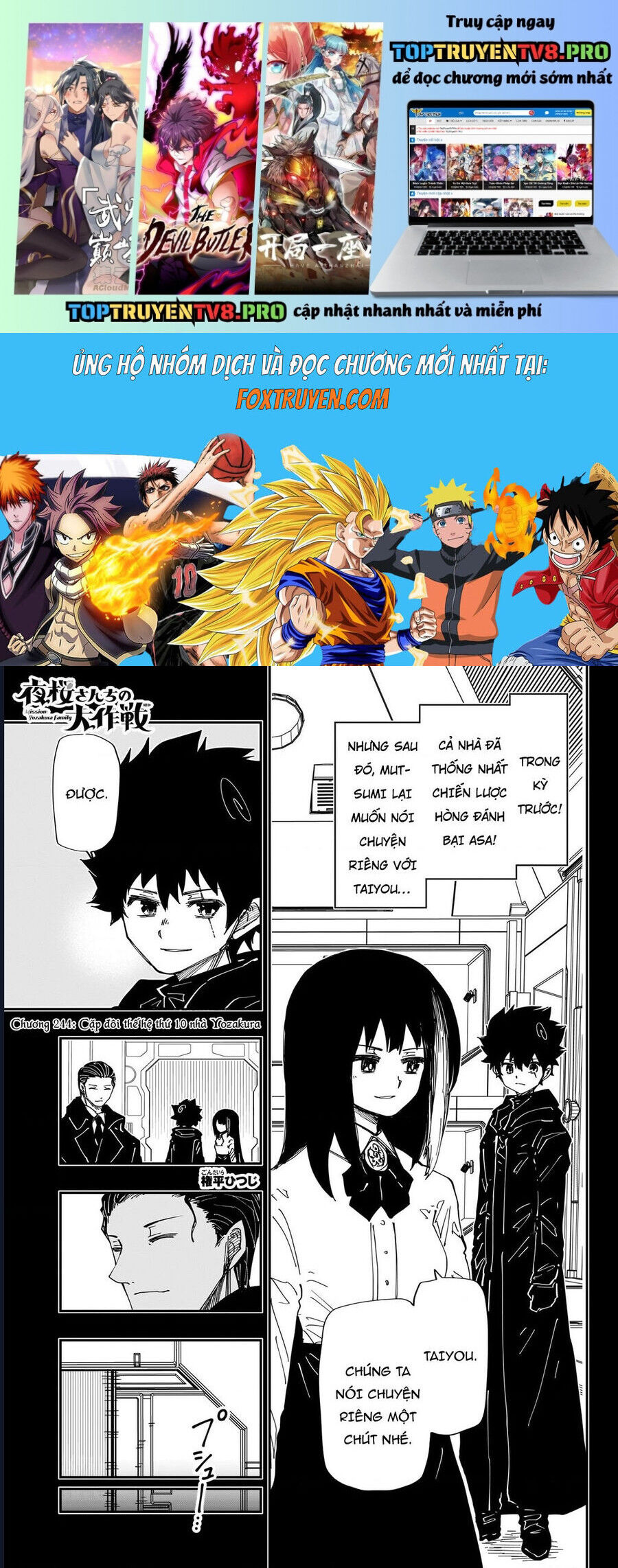 Gia Tộc Điệp Viên Yozakura Chap 244 - Next Chap 243