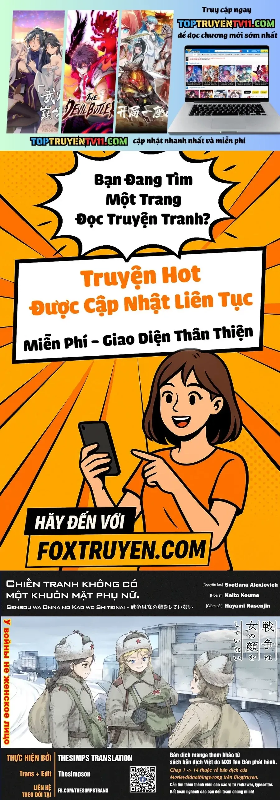 Chiến tranh không có một khuôn mặt phụ nữ Chap 35 - Next Chap 34.2