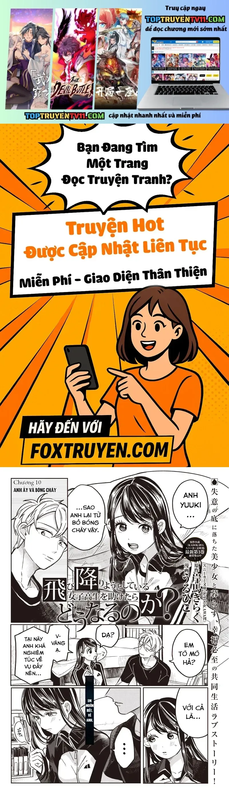 Chuyện Gì Sẽ Xảy Ra Nếu Bạn Cứu Một Nữ Sinh Trung Học Đang Định Nhảy Lầu? Chap 10 - Next Chap 9