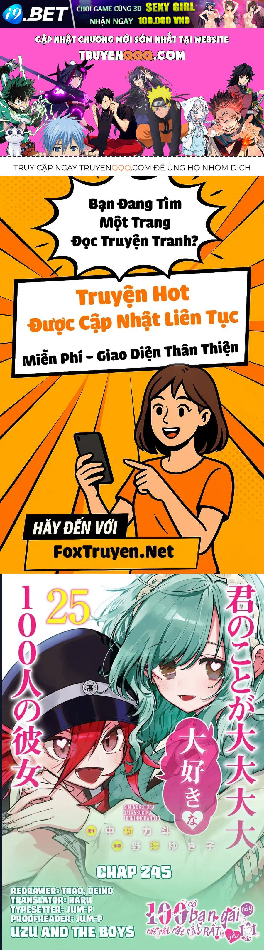 Kimi No Koto Ga Dai Dai Dai Dai Daisuki Na 100-ri No Kanojo Chap 245 - Next Chap 244