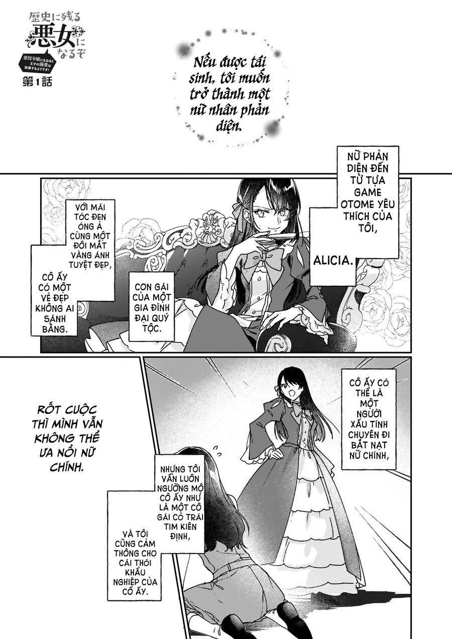 Rekishi Ni Nokoru Akujo Ni Naruzo: Akuyaku Reijou Ni Naru Hodo Ouji No Dekiai Wa Kasoku Suru You Desu! Chap 1