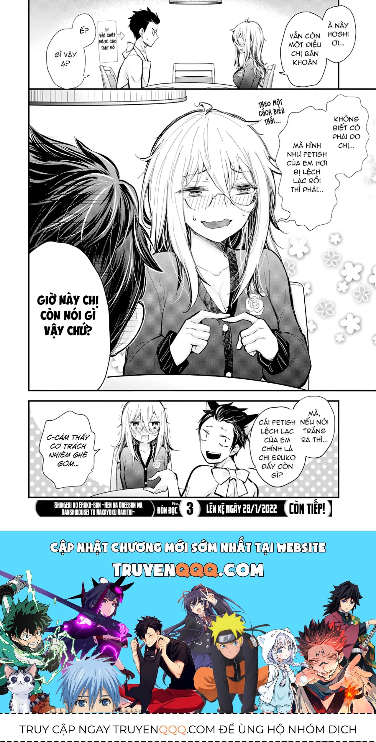 Shingeki No Eroko-San: Hen Na Oneesan Wa Danshi Kousei To Nakayoku Naritai Chap 33 - Next Chap 32