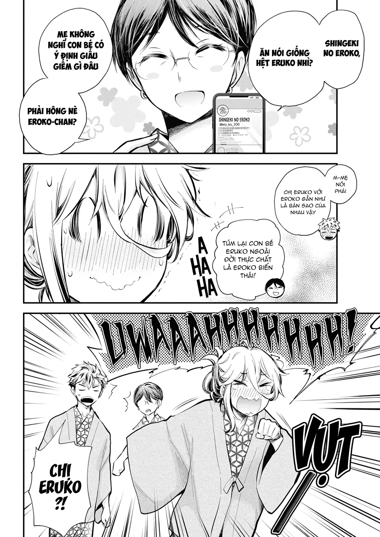 Shingeki No Eroko-San: Hen Na Oneesan Wa Danshi Kousei To Nakayoku Naritai Chap 54 - Next Chap 53