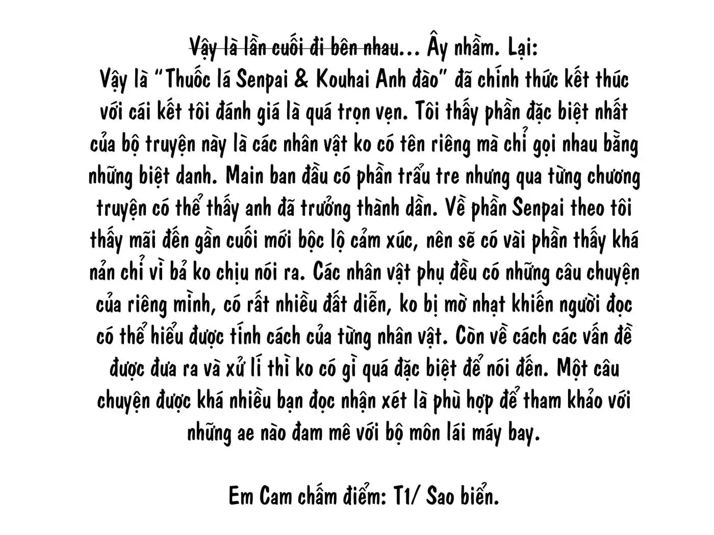 Thuốc Lá Senpai & Kouhai 'Anh Đào' Chap 126 - Next Chap 125.5