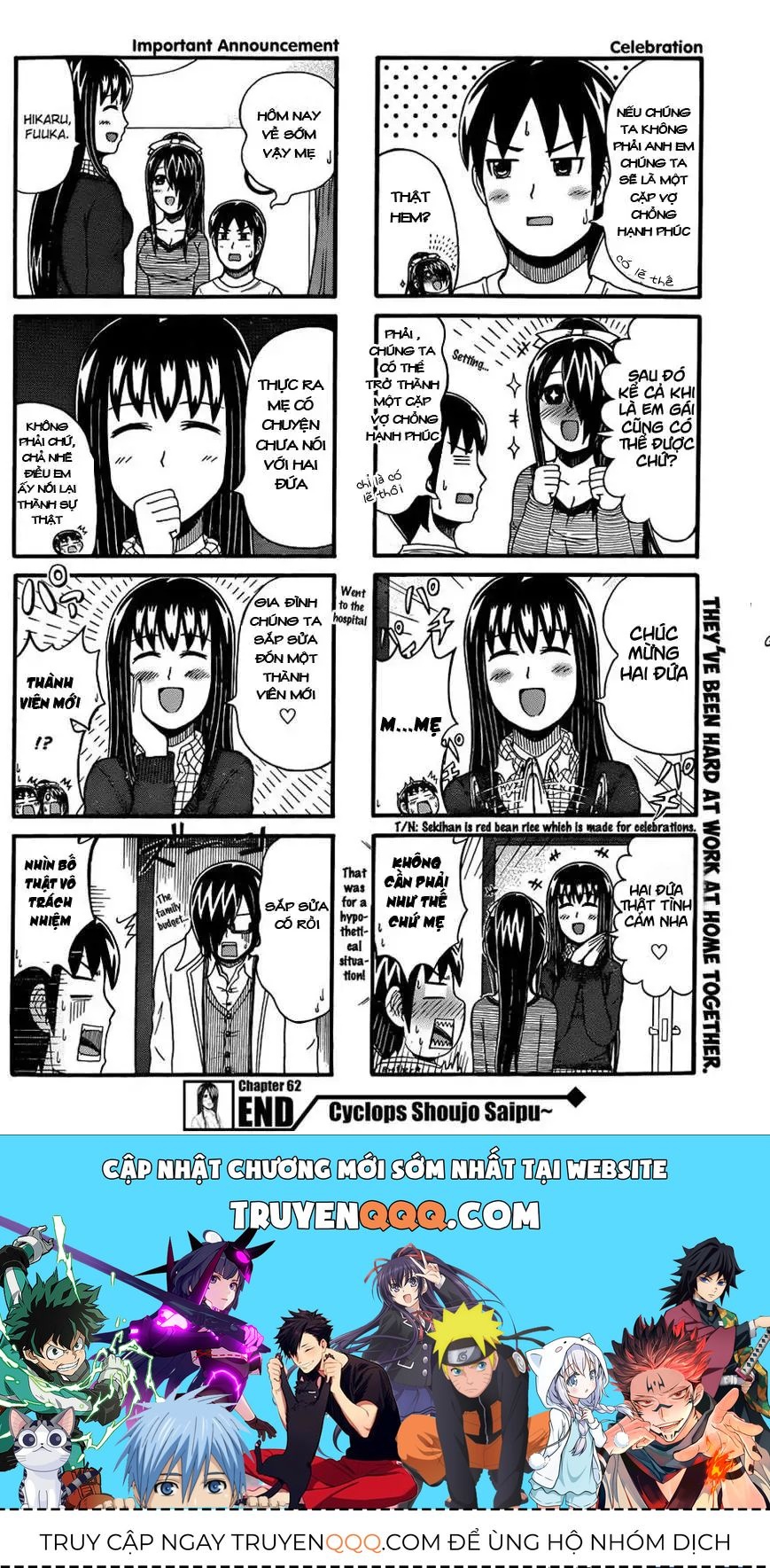 Cyclops Shoujo Saipu (Cô Em Gái Khổng Lồ) Chap 62 - Next Chap 61