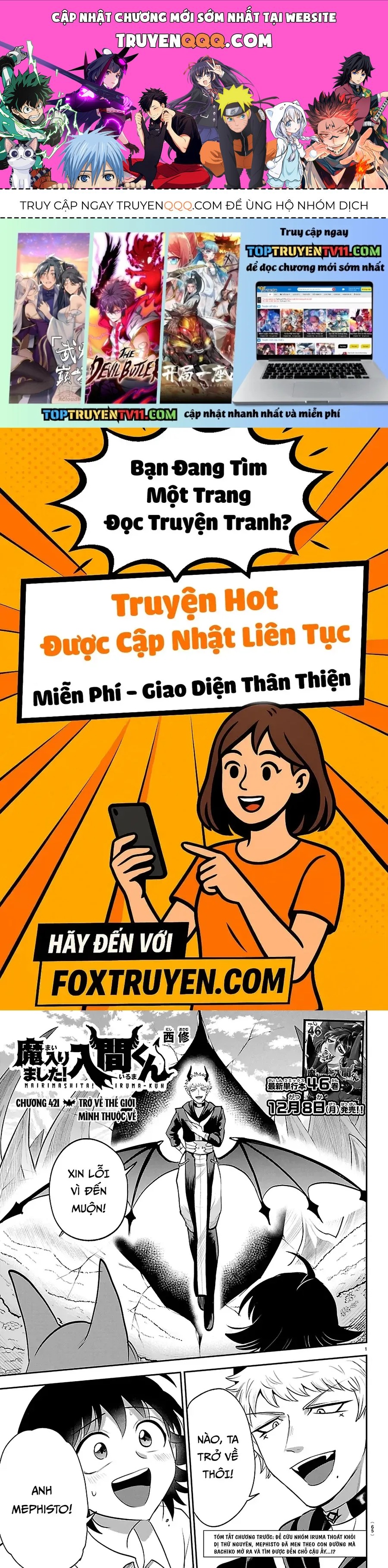 Chào Mừng Cậu Đến Trường Iruma-Kun [Chap 408-441] — trang 0